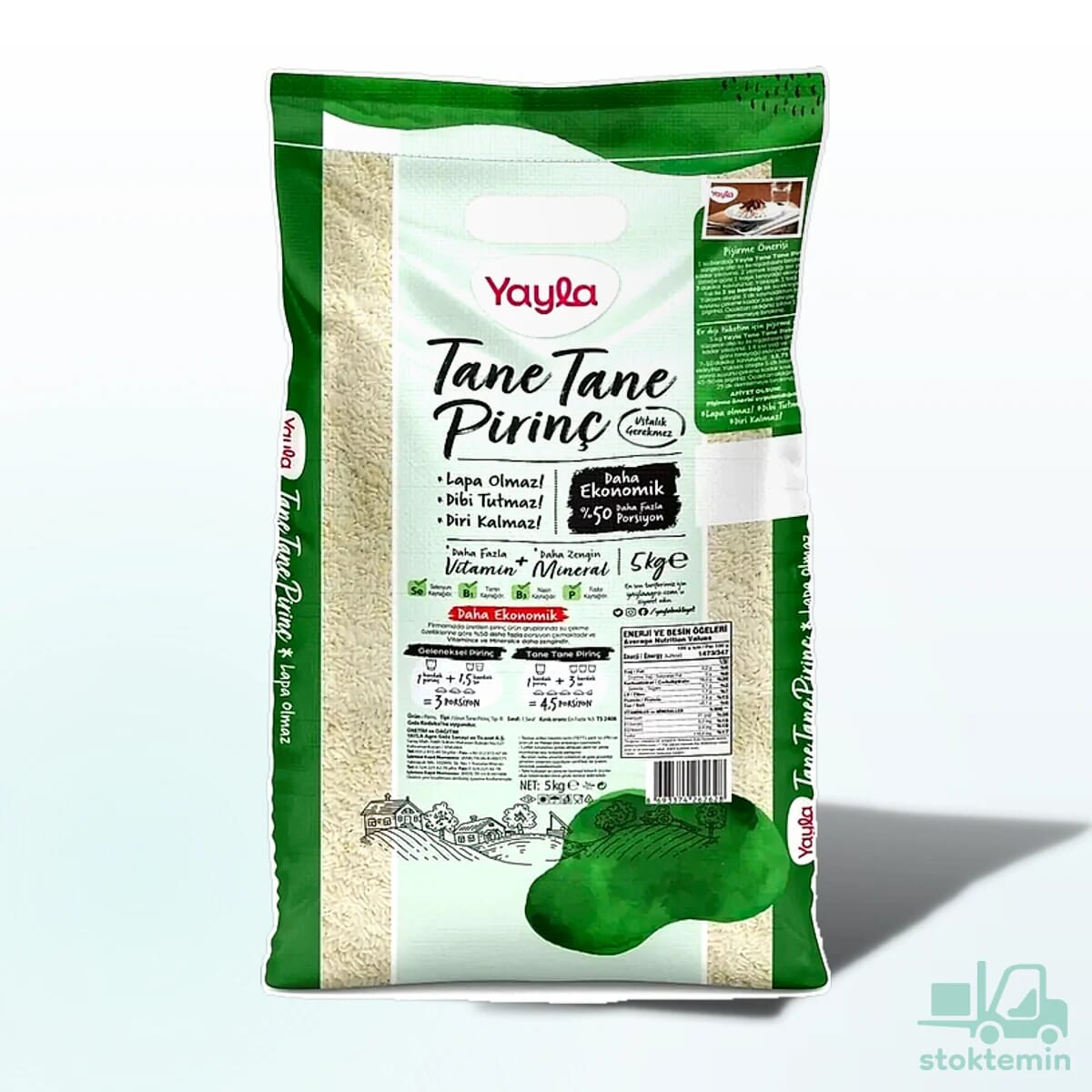 Yayla Tane Tane Pirinç 5 kg (Çuval)