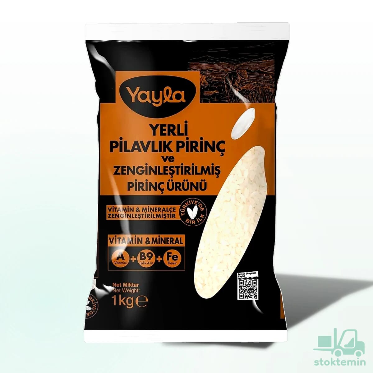 Yayla Yerli Pilavlık Pirinç ve Zenginleştirilmiş Pirinç Ürünü (A+B9+Fe) 1 kg