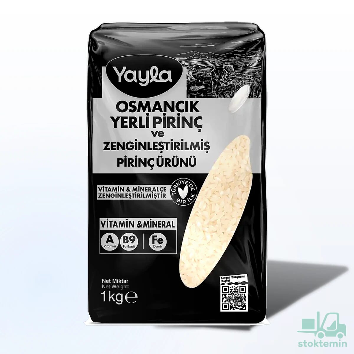 Yayla Osmancık Yerli Pirinç ve Zenginleştirilmiş Pirinç Ürünü (A+B9+Fe) 1 kg