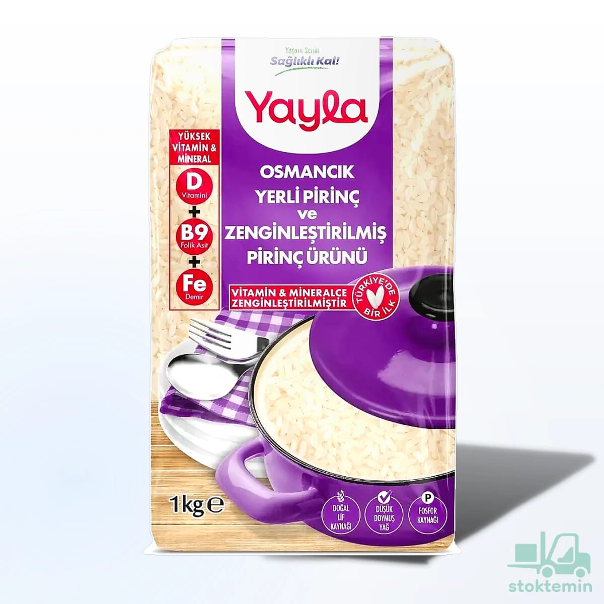 Yayla Osmancık Yerli Pirinç ve Zenginleştirilmiş Pirinç Ürünü (D+B9+Fe) 1 kg