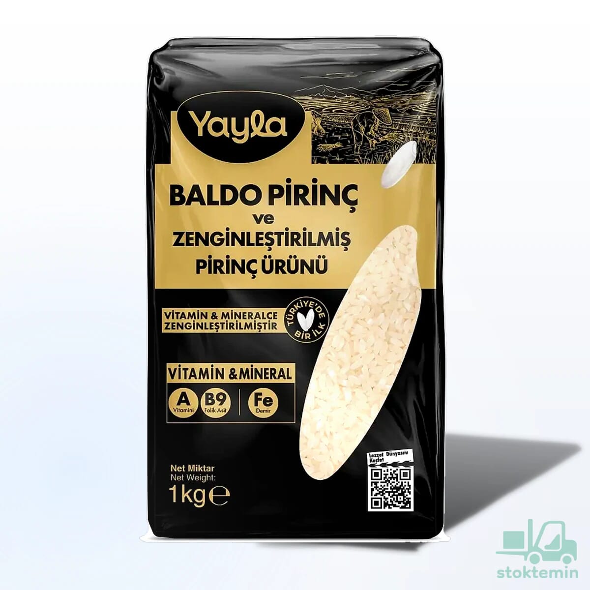 Yayla Baldo Pirinç ve Zenginleştirilmiş Pirinç Ürünü (A+B9+Fe) 1 kg