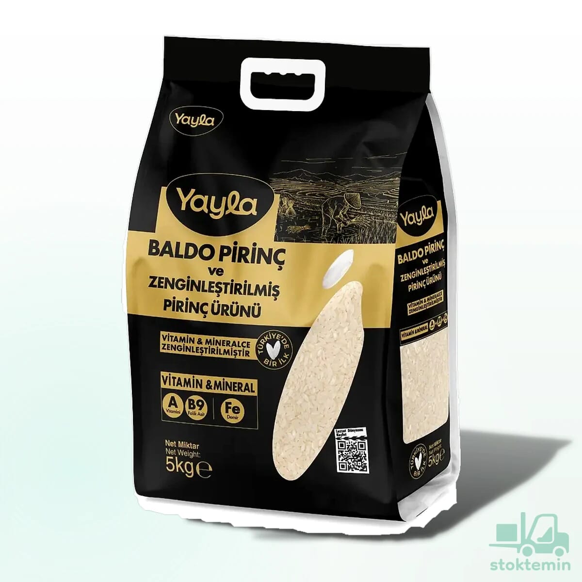 Yayla Baldo Pirinç ve Zenginleştirilmiş Pirinç Ürünü (A+B9+Fe) 5 kg