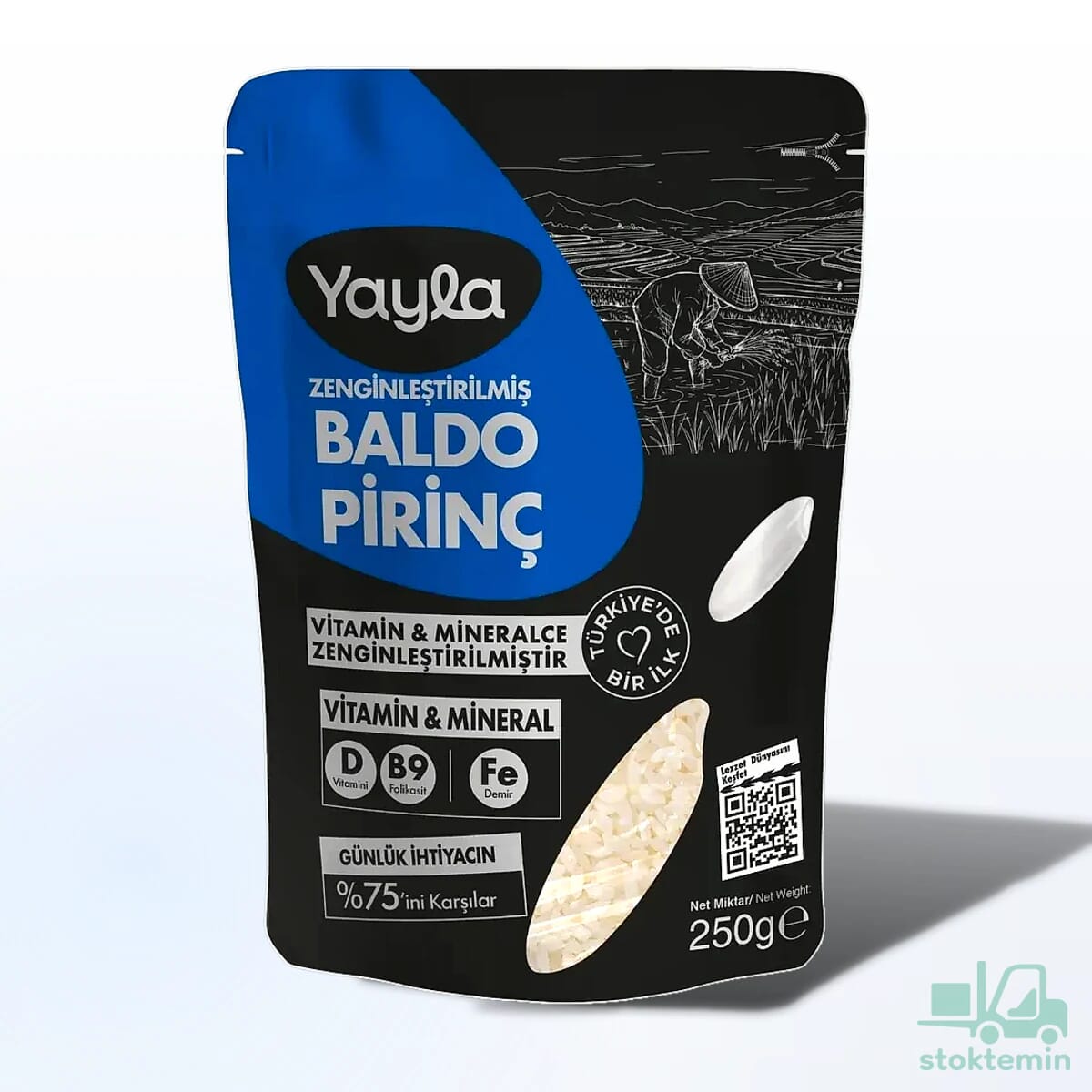 Yayla Baldo Pirinç ve Zenginleştirilmiş Pirinç Ürünü (D+B9+Fe) 250 g