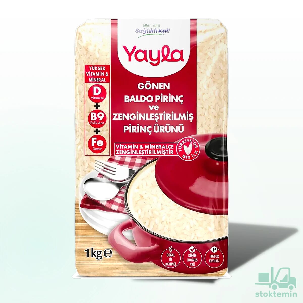 Yayla Gönen Baldo Pirinç ve Zenginleştirilmiş Pirinç Ürünü (D+B9+Fe) 1 kg