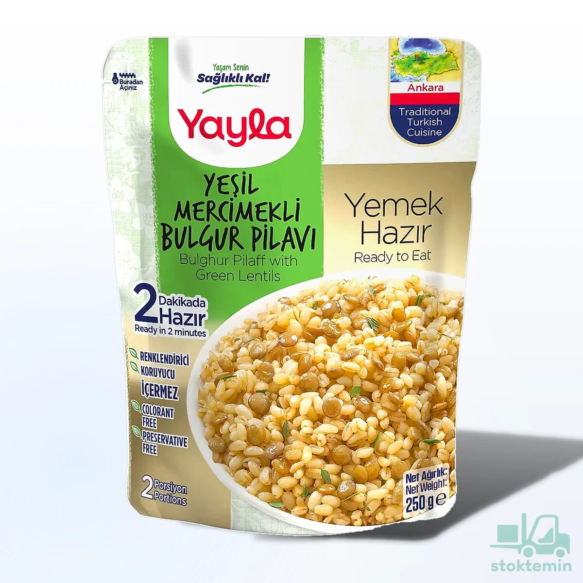 Yayla Yemek Hazır Yeşil Mercimekli Bulgur Pilavı 250 gr