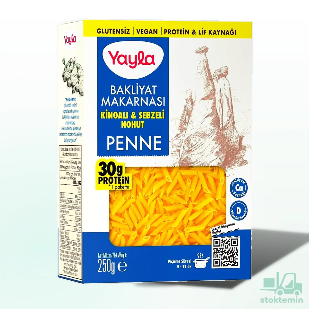 Yayla Kinoalı ve Sebzeli Nohut Penne Bakliyat Makarnası 250 g