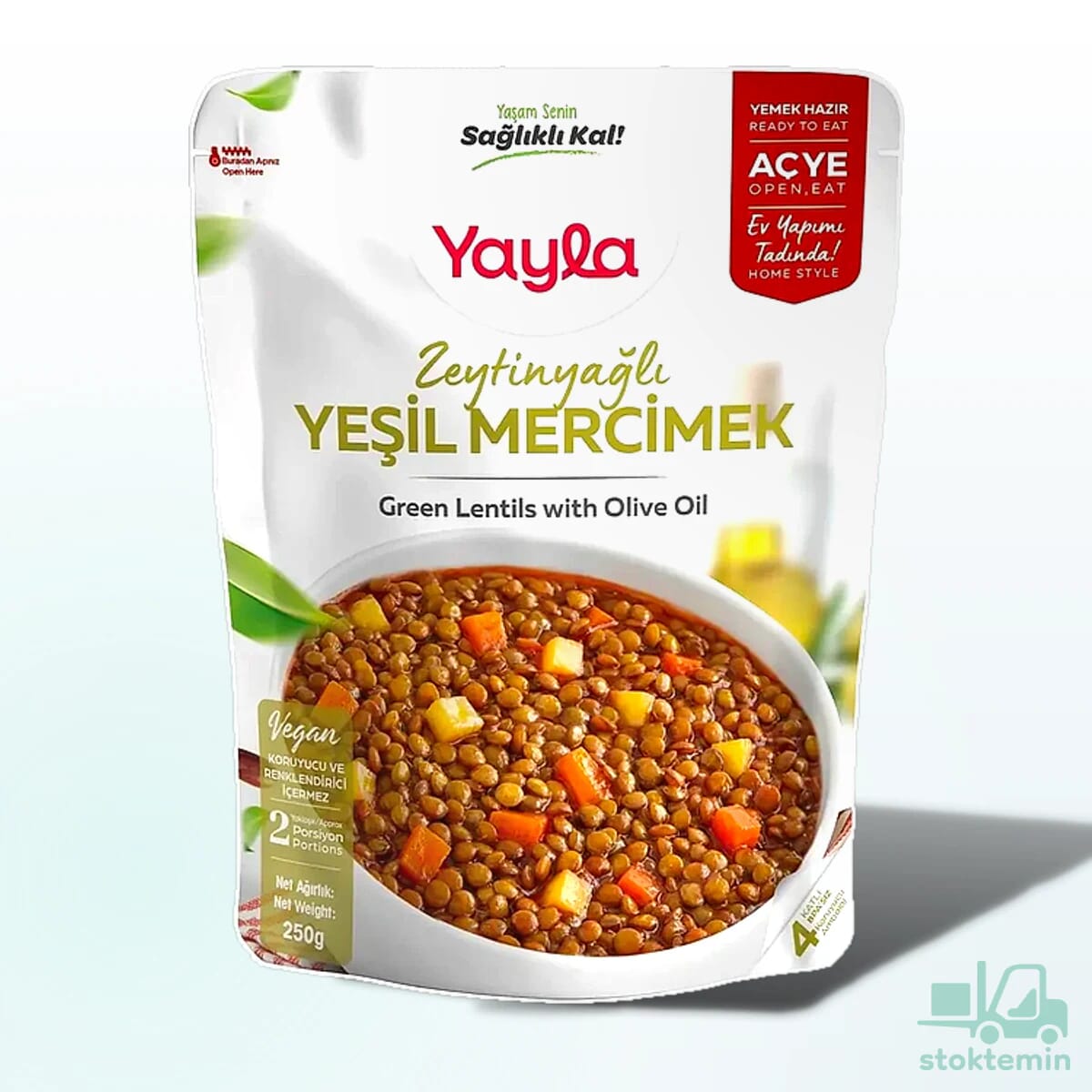 Yayla Yemek Hazır Zeytinyağlı Yeşil Mercimek 250 g