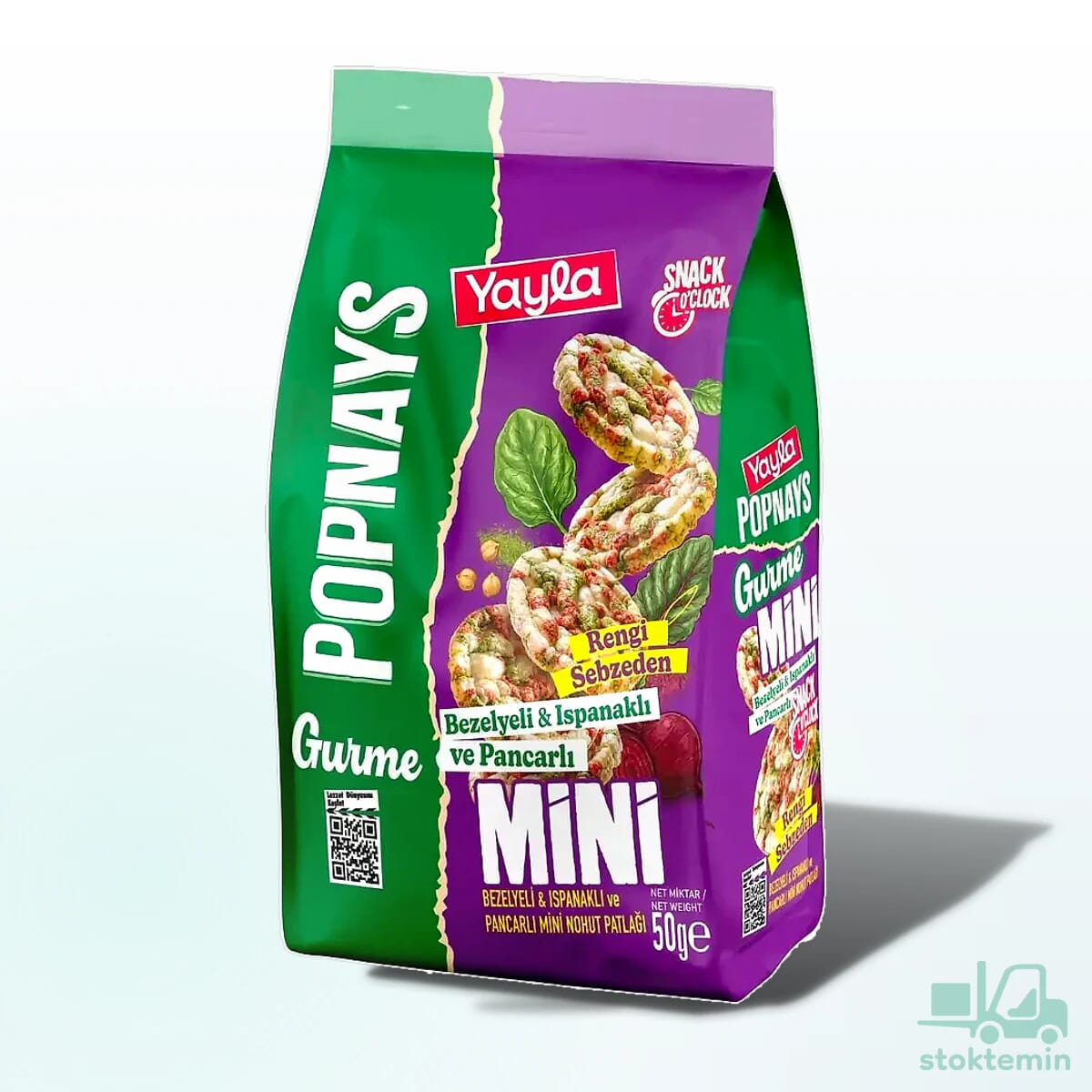 Yayla Popnays Gurme Bezelye Ispanak ve Pancarlı Mini Nohut Patlağı 50 g